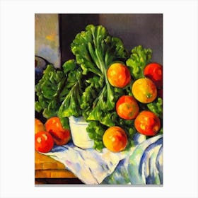 Mustard Greens Cezanne Style vegetable Canvas Print