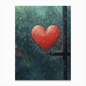 Heart In The Rain 1 Canvas Print