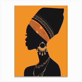 Silhouette Of African Woman 31 Canvas Print