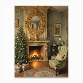 Christmas Fireplace Canvas Print