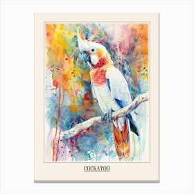 Cockatoo Colourful Watercolour 2 Poster Canvas Print