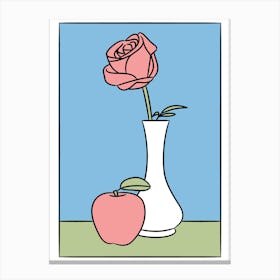 Rose And Apple Canvas Print