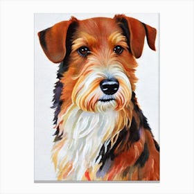 Welsh Terrier 3 Watercolour dog Canvas Print