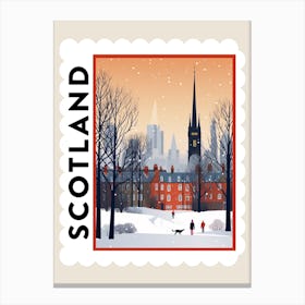 Retro Winter Stamp Poster Glasgow United Kingdom 2 Canvas Print