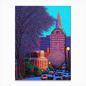 New Haven, City Us  Pointillism Canvas Print