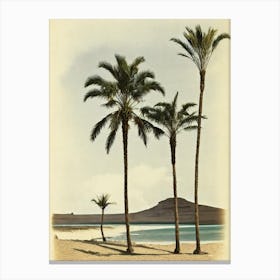 Playa De Famara Lanzarote Spain Vintage Canvas Print