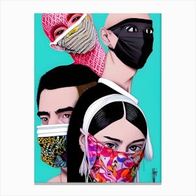 Masquerade Mask Fashion Collage 10 Canvas Print