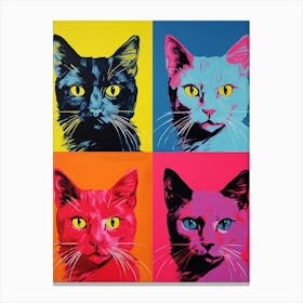 Pop Art Cats Vivid 3 Canvas Print