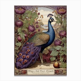 Fig And Peacock Purple Walter Crane Art Print 0 1 Canvas Print