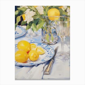 Bowl Of Lemons Canvas Print