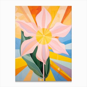 Daffodil 2 Hilma Af Klint Inspired Pastel Flower Painting Canvas Print
