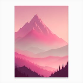Misty Mountains Vertical Background In Pink Tone 63 Canvas Print