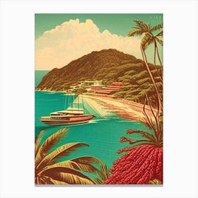 Providencia Island Colombia Vintage Sketch Tropical Destination Canvas Print