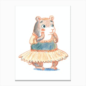 Hamster Girl Surprised Canvas Print