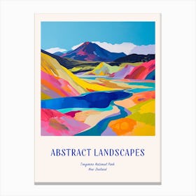 Colourful Abstract Tongariro National Park New Zealand 1 Poster Blue Canvas Print
