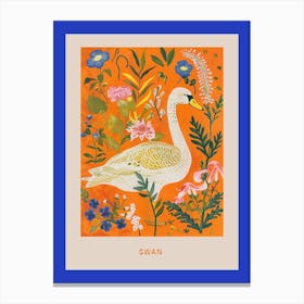 Spring Birds Poster Swan 3 Canvas Print