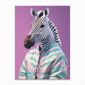 Zebra Wearing Jacket Canvas Print