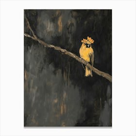 Bird On A Branch Art Canvas Print