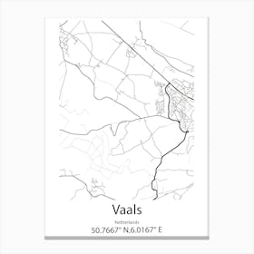 Vaals,Netherlands Minimalist Map Canvas Print