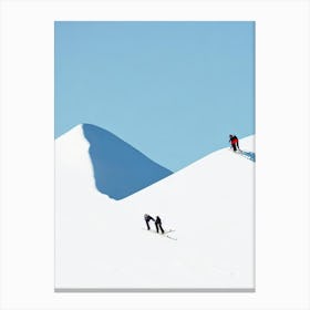 Les Arcs, France Minimal Skiing Poster Canvas Print