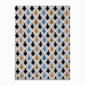 Mosaic Wall | Yellow, blue, white and black | Morocco Canvas Print
