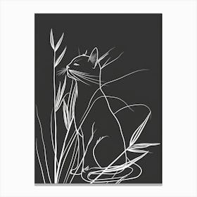 Manx Cat Minimalist Illustration 4 Canvas Print