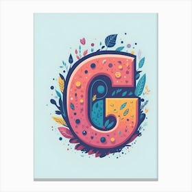 Colorful Letter G Illustration 19 Canvas Print