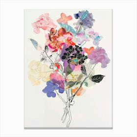 Hydrangea 2 Collage Flower Bouquet Canvas Print