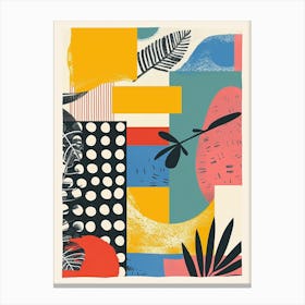 Playful And Colorful Geometric Shapes Arranged In A Fun And Whimsical Way 6 Canvas Print