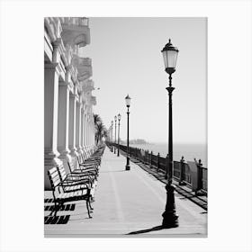 Nice, France, Mediterranean Black And White Photography Analogue 3 Canvas Print