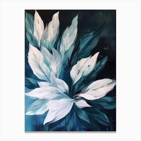 Abstract Of Blue And White Flowers Canvas Print