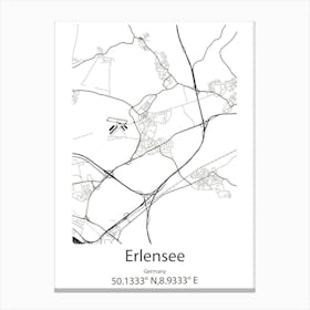 Erlensee,Germany Minimalist Map Canvas Print