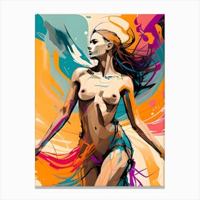 Abstract Topless Female Dancer Canvas Print