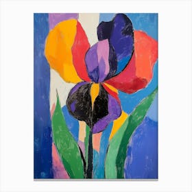 Irises in Matisse Style 6 Canvas Print