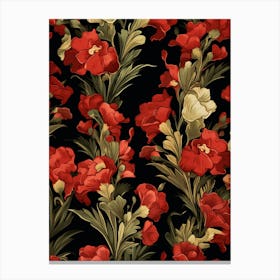 Snapdragon 4 William Morris Style Winter Florals Canvas Print