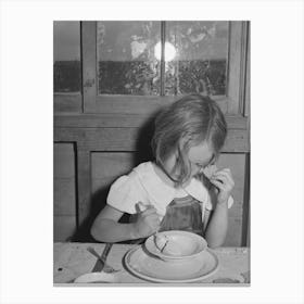 Daughter Of Ray Halstead Eating Ice Cream Made In Her Mother S Electric Refrigerator, He Is An (Farm Security Canvas Print