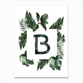 Botanical Alphabet B Canvas Print