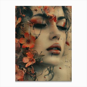 Beautiful Woman With Flowers Canvas Print