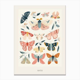 Colourful Insect Illustration Moth 41 Poster Canvas Print