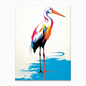 Andy Warhol Style Bird Stork 1 Canvas Print