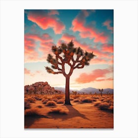 Joshua Tree At Dawn In The Desert In South Western Style  (4) Canvas Print