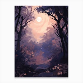 Moonlight In The Forest 3 Canvas Print