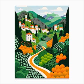 Ravello, Italy, Illustration In The Style Of Pop Art 2 Canvas Print