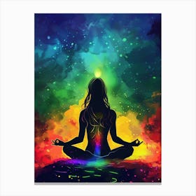 Meditation Woman In Lotus Pose Canvas Print