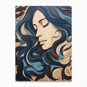 Blue Haired Woman 3 Canvas Print