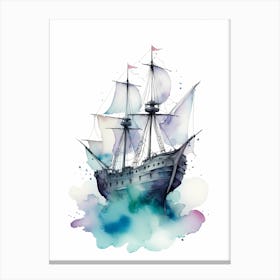 Sailing Ships Watercolor Painting (20) Canvas Print