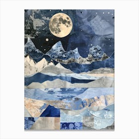 Moon And Mountains Canvas Print