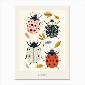 Colourful Insect Illustration Ladybug 12 Poster Canvas Print