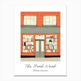 Manchester The Book Nook Pastel Colours 1 Poster Canvas Print