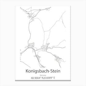 Konigsbach Stein,Germany Minimalist Map Canvas Print